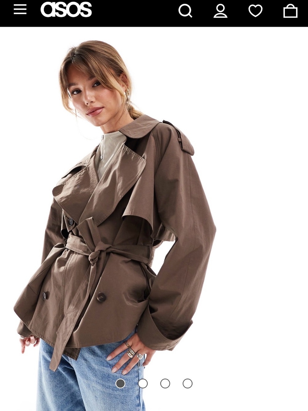 ASOS Brown Trench Coat with Tie Belt
